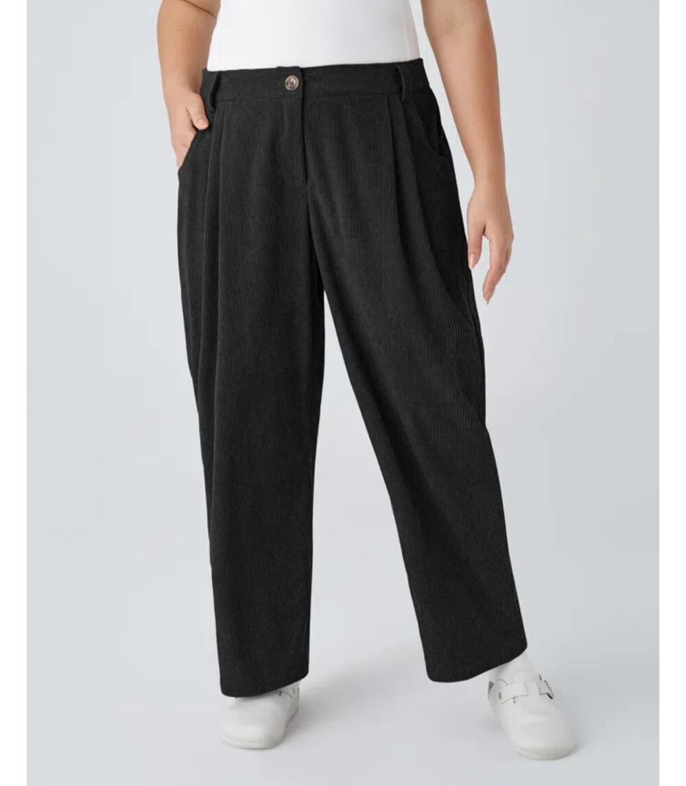 Halara RED Mid Rise Zipper Pocket Plus Size Corduroy Casual Pants 3X NWT